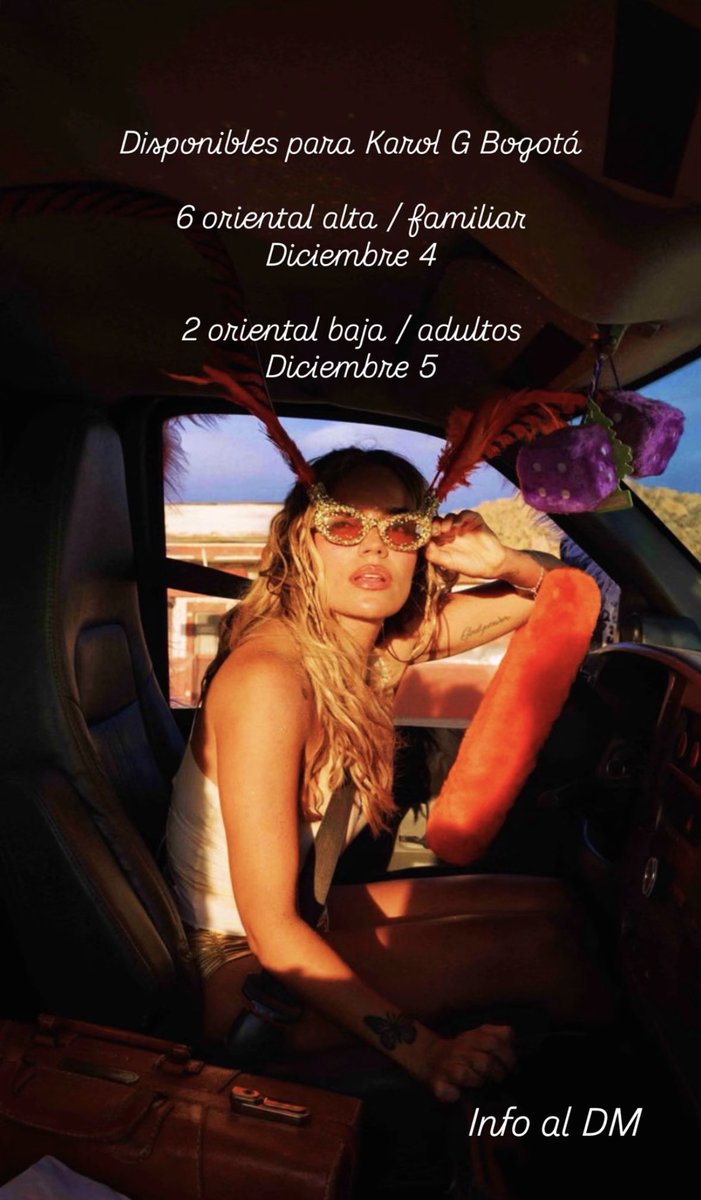 bedbe_n's tweet photo. Disponiblesss oriental alta y oriental baja en Bogotá para Karol G 🧡 #karolgbogota #tropicoqueta #viajandoporlemundo https://t.co/NoH3zGGZwB