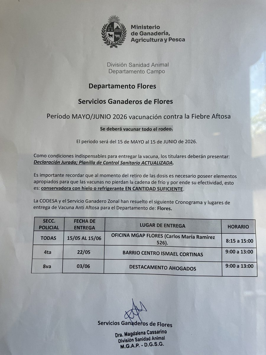 fabiaferlan's tweet photo. Entrega vacuna #AFTOSA en Flores https://t.co/ofgIL6WzbD