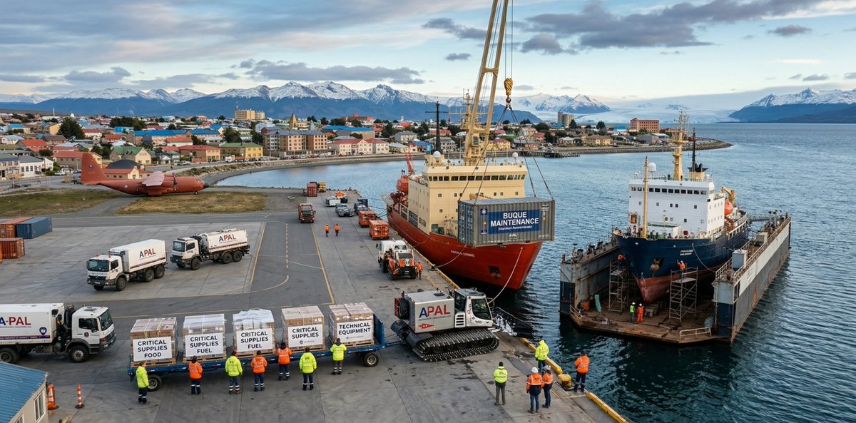 APAL_AG's tweet photo. ⚓ Los puertos de Punta Arenas, Puerto Natales y Puerto Williams son operados por Epaustral, socia #APAL. Infraestructura estatal clave para que programas científicos de todo el mundo usen el sur de Chile como base hacia la #Antártica. https://t.co/kHO2P0Gi4A