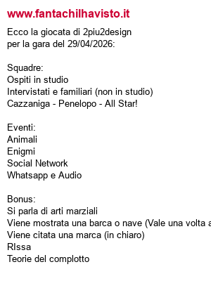 #fantachilhavisto #chilhavisto