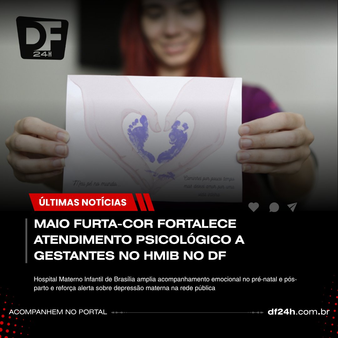 DF_24H's tweet image. Campanha Maio Furta-Cor reforça atendimento psicológico a gestantes no HMIB. A iniciativa amplia o cuidado com a saúde mental materna durante a gestação e o pós-parto no DF.

#df24h #maiofurtacor #saudemental #gestantes
