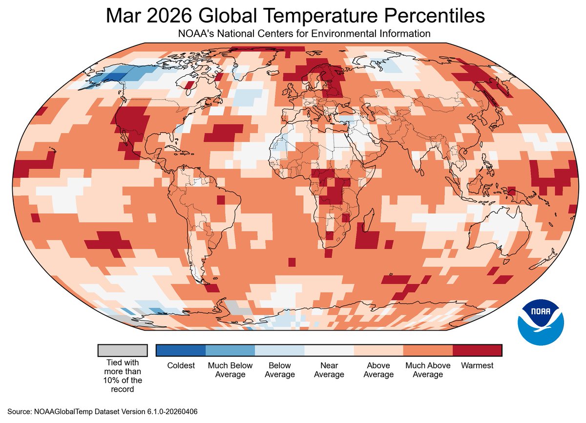 mattalltradesb's tweet image. Matt's Weather Rapport: The heat around the globe in March, especially in the United States mightbe a harbinger of another record setting step up on our increasingly hot globe because of #climatechange. #ElNino with a helping hand? Details: matttsweatherrapport.blogspot.com/2026/04/march-…