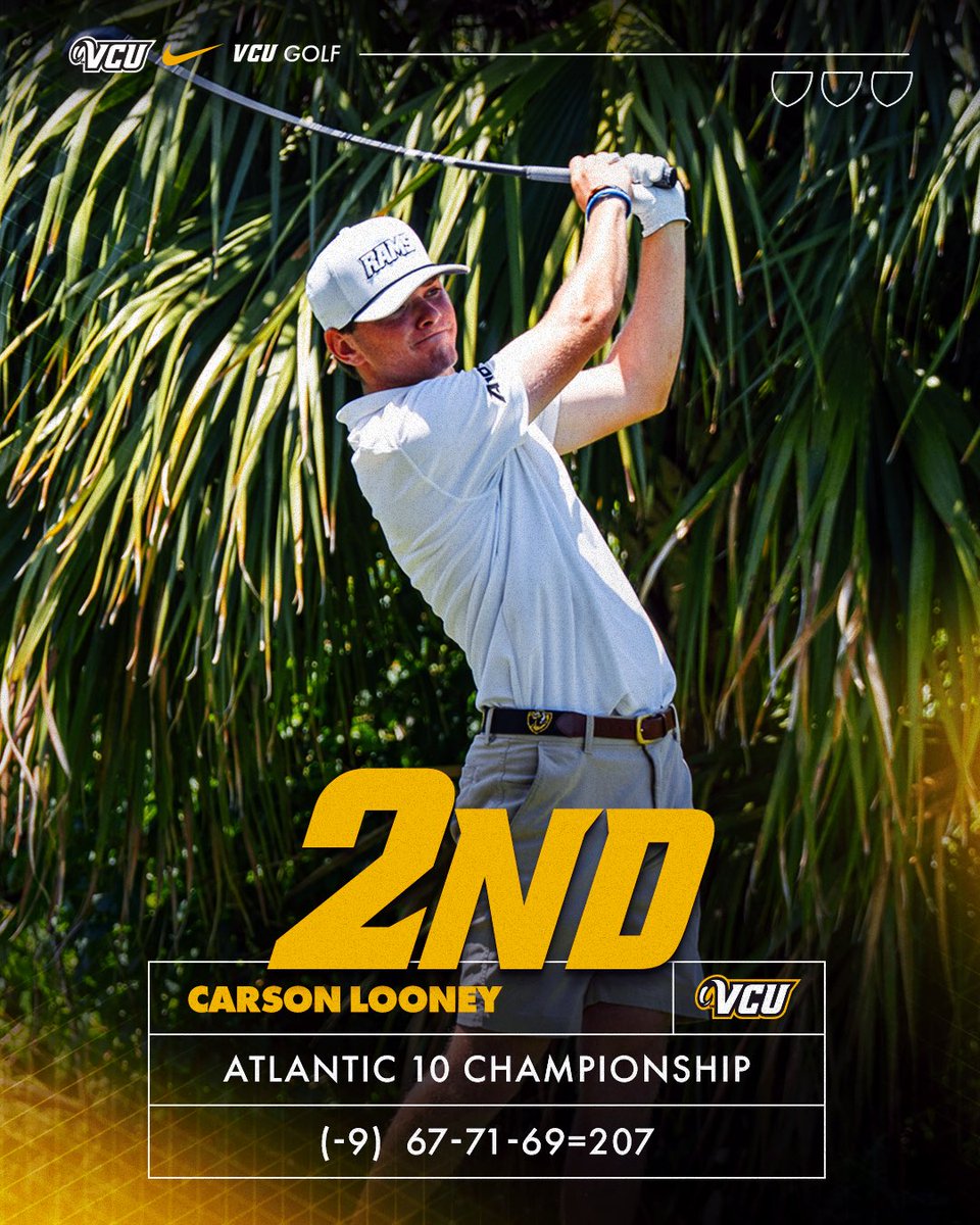 VCU_Golf's tweet photo. What a week for Carson Looney, who grabs runner-up honors at his first @atlantic10 Championship!

#LetsGoVCU https://t.co/iGbYPZrsGi
