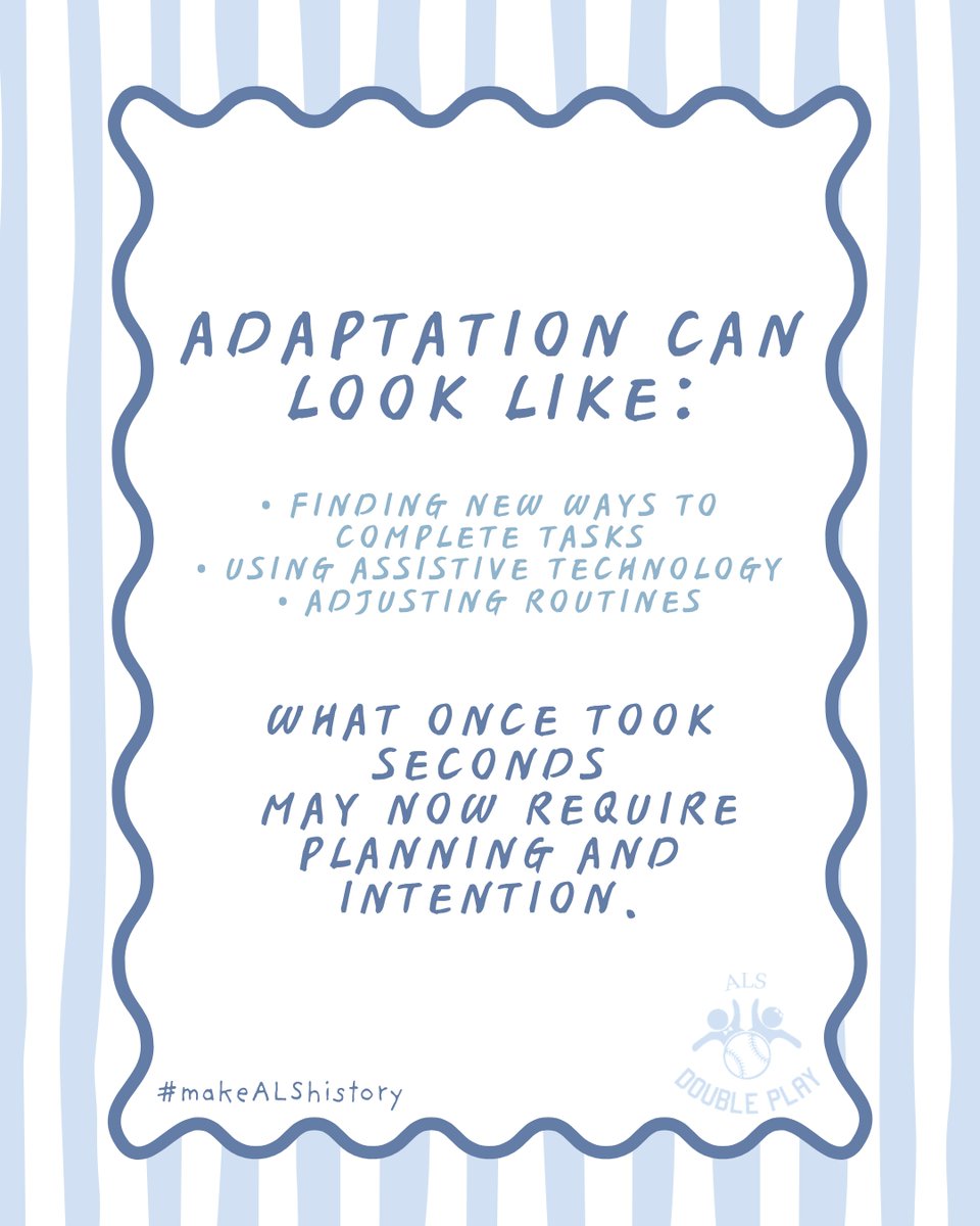 ALSdoubleplay's tweet image. Living with ALS often involves continuous adaptation.
From communication to daily routines, individuals and families find
new ways to navigate changes over time.
Understanding this helps us support with greater awareness and
respect.

#ALSAwareness #ALSCommunity #MakeALShistory