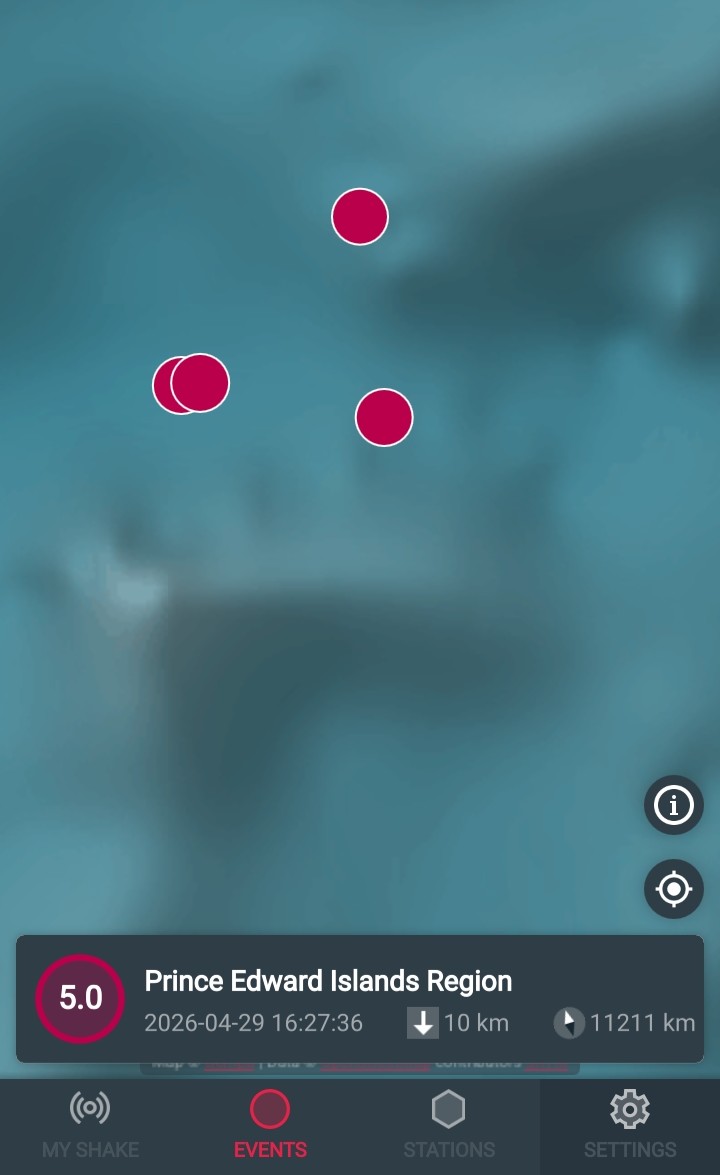 DarMo68's tweet image. Mamy silny Swarm #earthquake w rejonie #PrinceEdwardIslands 
4 silne wstrząsy pierwszy M 5.0 następnie M 5.1 ponownie M 5.1 i M 5.2 wszystkie uderzenia w ciągu 50 minut.
#Moon 95% pełnia
Będą intensywne 4 dni 

@rrichcord brakowało Ci piatek a tu się moze wykluc i 7 🤔
#data