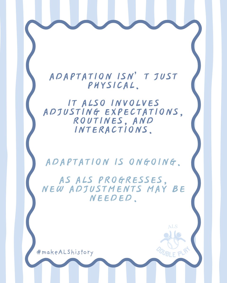 ALSdoubleplay's tweet image. Living with ALS often involves continuous adaptation.
From communication to daily routines, individuals and families find
new ways to navigate changes over time.
Understanding this helps us support with greater awareness and
respect.

#ALSAwareness #ALSCommunity #MakeALShistory