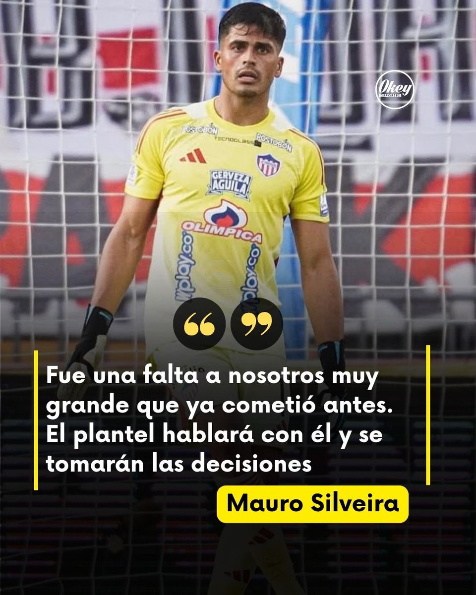 OkeyDeportes's tweet image. 🗣️ | “fue una falta a nosotros muy grandes que ya cometió antes”, dijo el portero del Junior, Mauro Silveira. 

Silveira se mostró molesto en rueda de prensa, tras la caída 0-2 frente a Sporting Cristal, rival directo en la fase de grupos. 

#junior #barranquilla #okeydeportes
