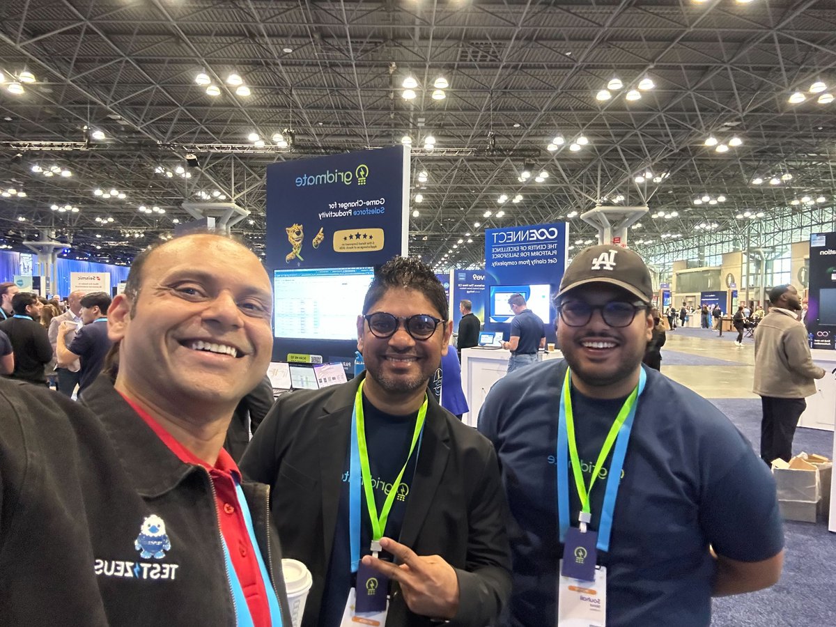 TestZeusAI's tweet photo. Booth #303 is buzzing! ⚡
@TestZeusAI  is live at #Agentforce World Tour NYC, talking Agentforce testing, AI-powered automation, and smarter QA.
Come say hi if you’re here. 🗽
#AgentforceWorldTour #Salesforce #TestZeus #AITesting https://t.co/92TFq8FyPd
