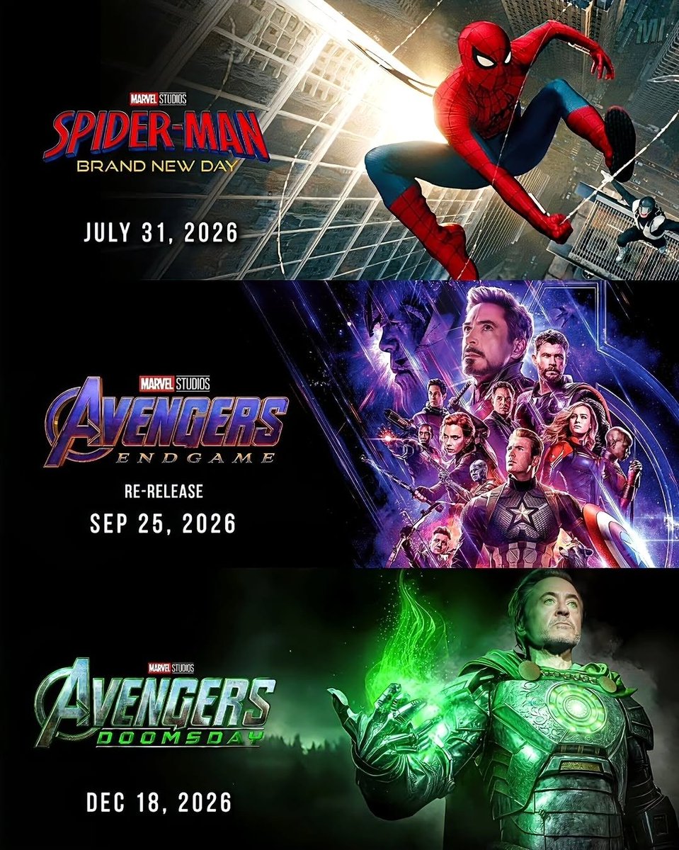 Filmfanatics__'s tweet photo. Upcoming MCU releases in 2026 🎬🔥 https://t.co/g18s5D7li4