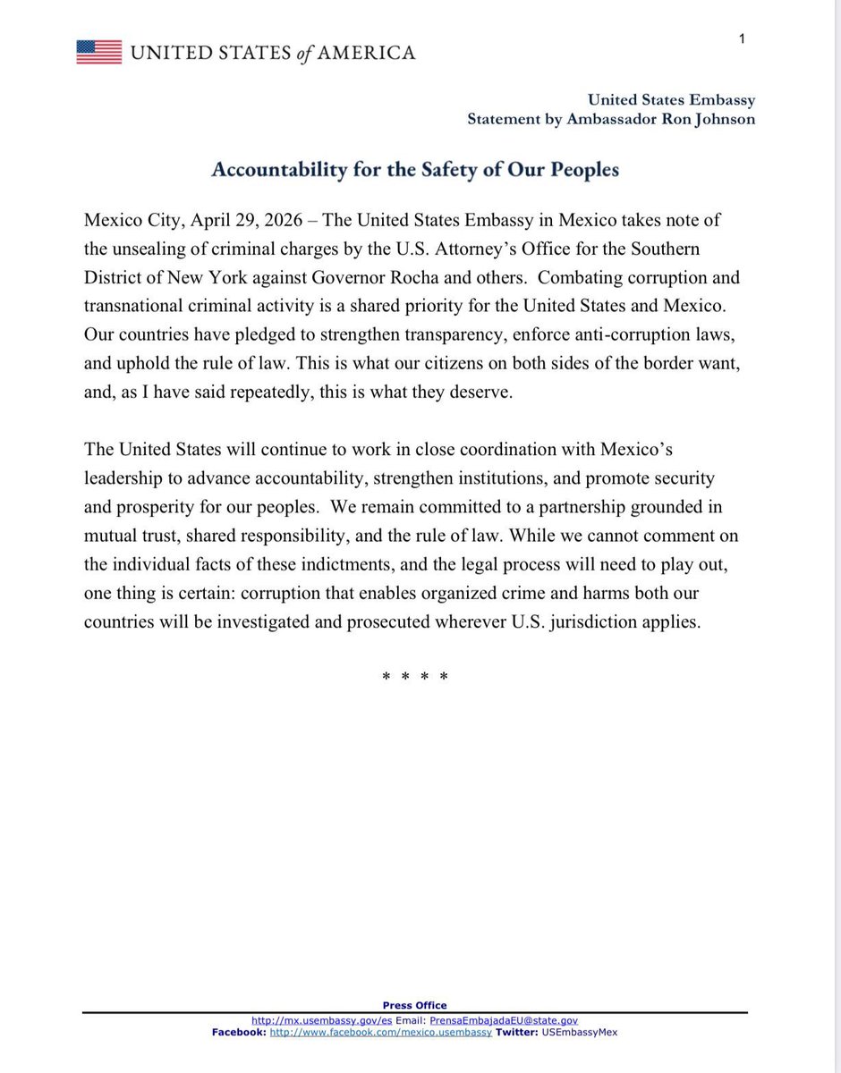 Embajador Ronald Johnson tweet media