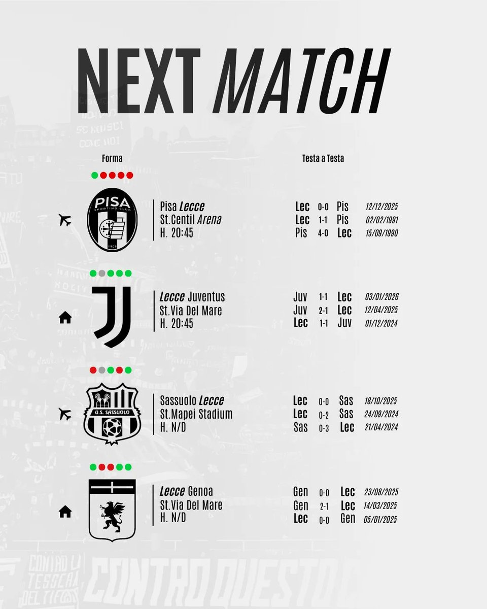 Sportzine_it's tweet image. The #last 4 #obstacles 🎯🔥💛❤️

#Sportzine #Sport #Calcio #Italia #Lecce #SerieA #SerieAEnilive #Pisa #Juventus #Sassuolo #Genoa #PisaLecce #LecceJuventus #SassuoloLecce #LecceGenoa #Fiorentina #Cagliari #Cremonese #Verona

#Link #post #Instagram: instagram.com/p/DXuAJSdjFHe/…