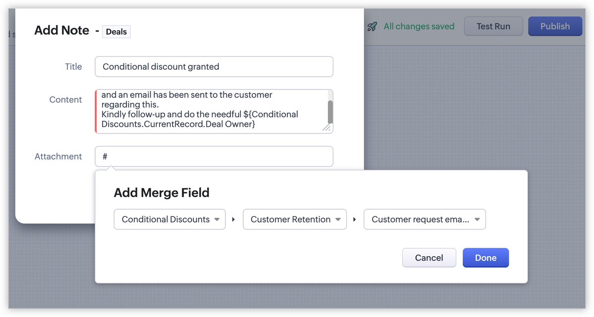 Interconnecta's tweet image. 🧠 Zoho CRM adds new capabilities to Kiosk Studio for automated notes and dynamic visibility
New ways to capture information automatically and surface what matters based on context.
See how it works 👉zurl.co/Mh8zZ 
#Zoho #CRM #Sales #Automation #CustomerExperience