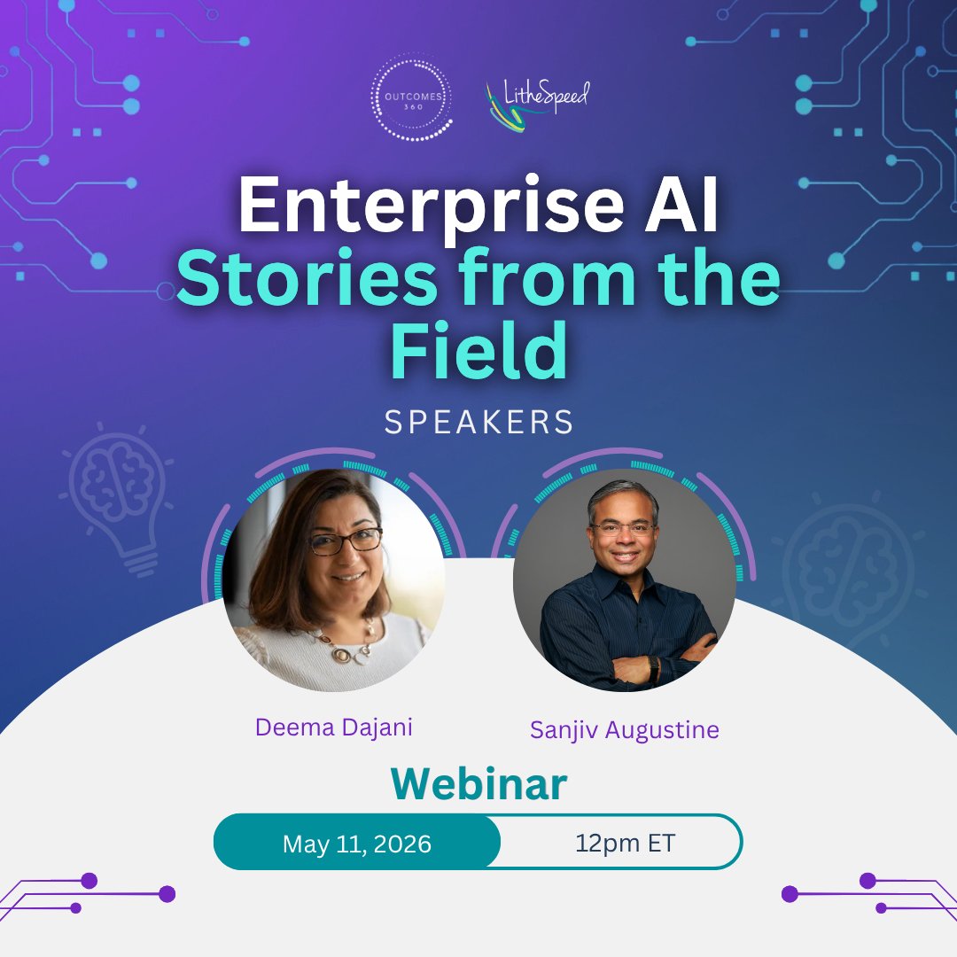 lithespeed's tweet image. Join us May 11 for a webinar with Outcomes360, where Deema Dajani interviews Sanjiv Augustine, Founder &amp;amp; CEO of LitheSpeed, for a conversation on Enterprise AI Stories from the Field: AI in Product Discovery.

Register today: events.teams.microsoft.com/event/14e03ebf…
#AI #productdiscovery #product