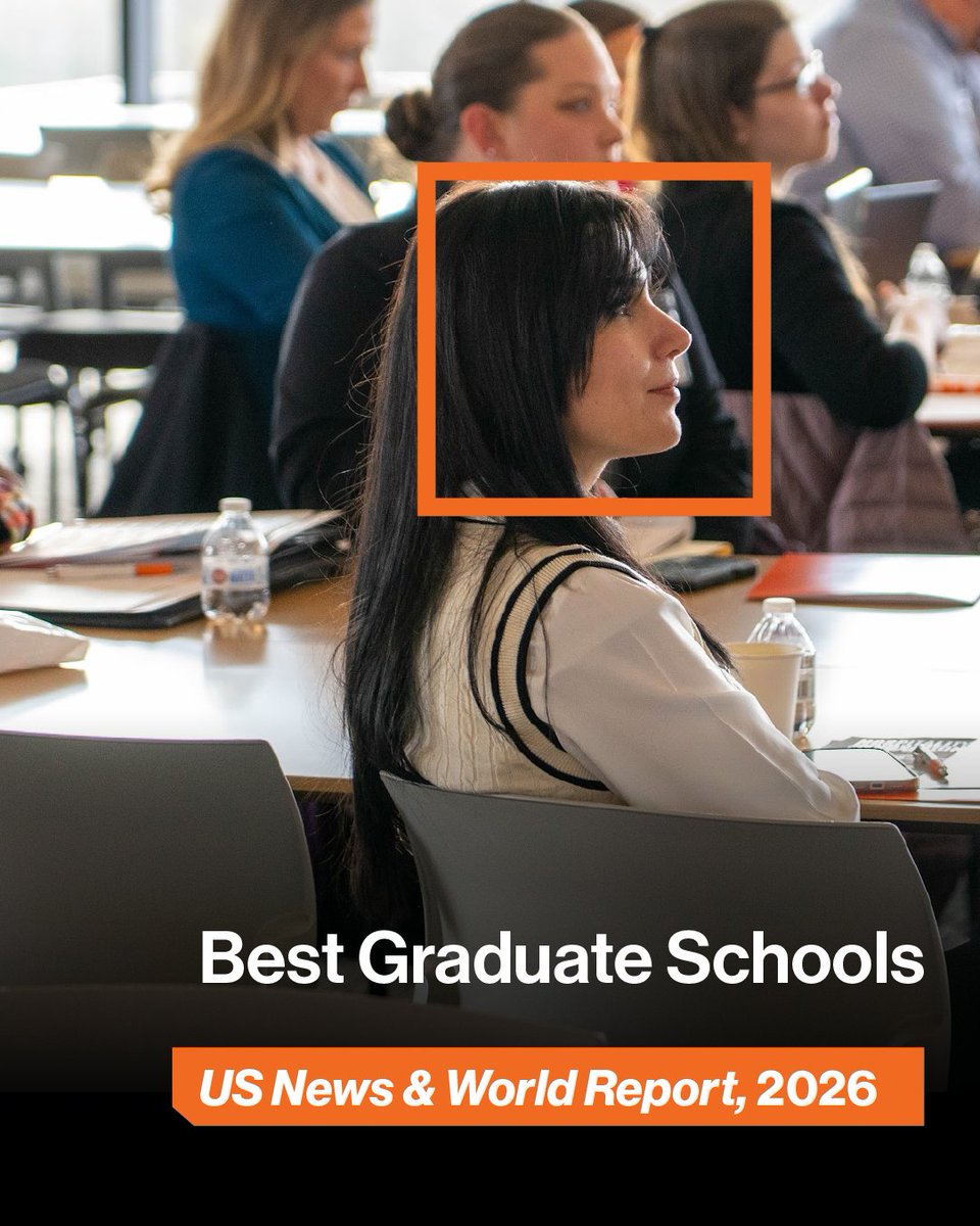 RITbusiness's tweet photo. We are pleased to share that Saunders College of Business has been recognized in the U.S. News &amp; World Report's 2026 Best Graduate Schools rankings. 📊

MBA  #93 nationally,
GSCM #56
68th in entrepreneurship
69th in executive MBA
71st in management
80th in business analytics https://t.co/yldK6Pq01d