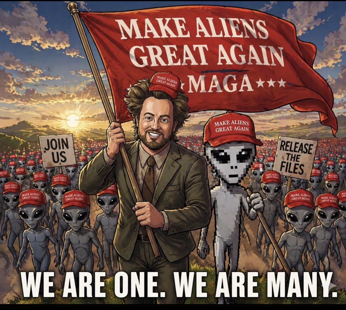 BillyBalls72's tweet photo. @foxnewspolitics Release the files so this stops 
Disclosure time 
#MakeAliensGreatAgain https://t.co/vLryENhPe2