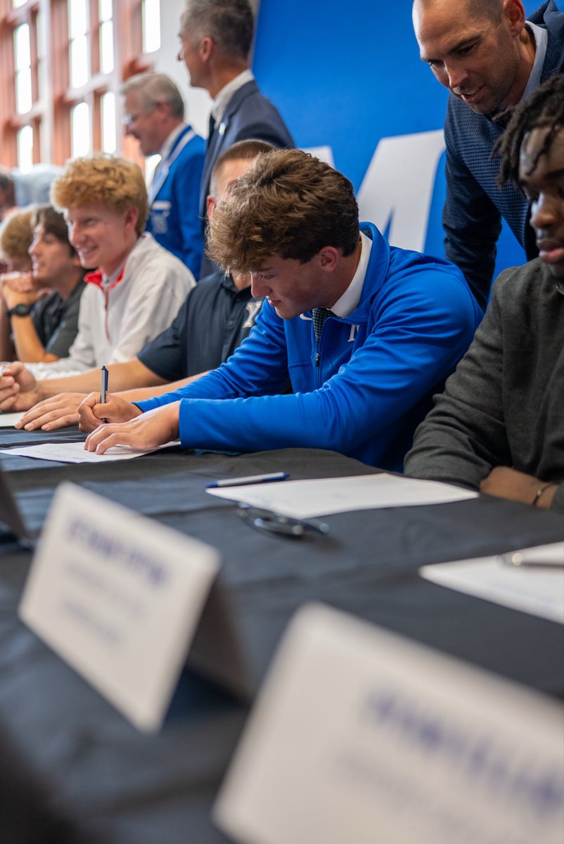 McCallieSchool's tweet photo. Congratulations are in order 👏

Way to go to the McCallie student athletes who made it official today and committed to taking their skills to the next level. Best of luck to you all! 

We had 8 different varsity sports represented with this group: 

Baseball
John Cardwell (Maryville College)
Jerome Lehoux (Ohio Wesleyan University)

Crew
Patrick Caldwell (Syracuse University) 
Anthony Georgiadis (LaSalle University) 

Cross Country
Taylor Combs (Tufts University) 
Ian Jacobs (Miami University) 

Football
De’Shun Tipton (University of the Cumberlands)
Cooper Gentle (Yale)
Ryan Muxlow (Livingstone College)
Moussa Seck (Samford University)

Swimming
Ryan Ellis (Centre College) 
Grant Goins (Denison University)
Ocean Gorecki (Washington & Lee University) 

Tennis
Lee Fiorello (US Naval Academy)

Wrestling
Axel Ritchie (Emmanuel College)

Soccer
Darius Otchere (Radford University)