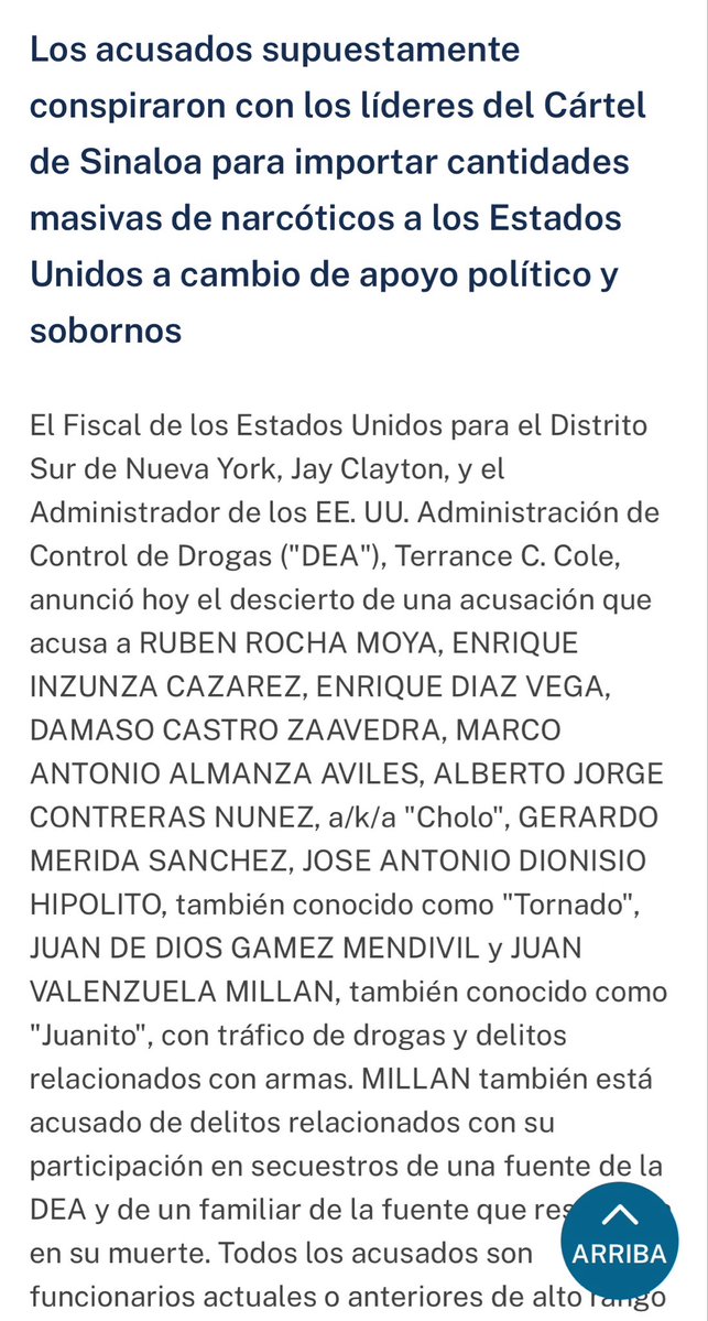 🔴 El gobernador de Sinaloa, Rubén Rocha Moya fue acusado en EE.UU. por presuntos vínculos con el Cártel de Sinaloa.

De acuerdo con la Fiscalía del Distrito Sur de Nueva York, el mandatario y otros funcionarios habrían conspirado con líderes del cártel para traficar drogas a