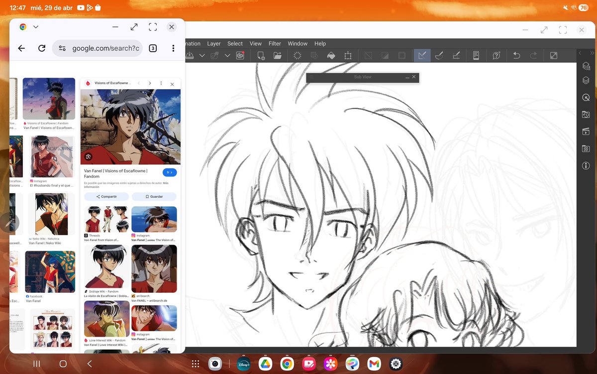 Enayru's tweet photo. It had been a long time since I'd drawn Van, I've always found it difficult to draw, especially his hair.
Suddenly I can't believe I did this... It's still just a sketch, but I think it's great. Maybe I really have leveled up... 🤨🥹
#wip
#sketch
#vanfanel
#escaflowne https://t.co/sr727nayfC