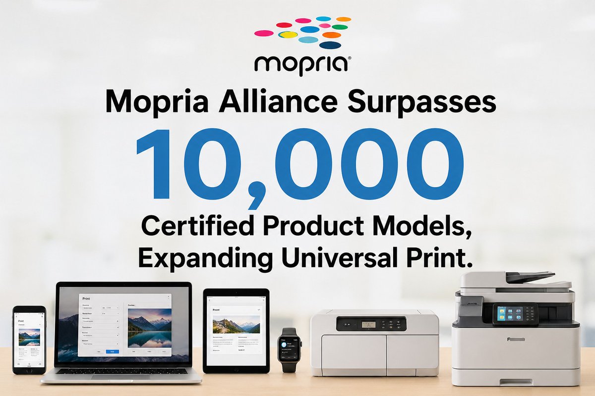 tonernews's tweet image. Mopria Alliance Surpasses 10,000 Certified Product Models, Expanding Universal Print.
tonernews.com/forums/topic/m…
#print #printer #toner #tonercartridge #InkCartridge #Printing #Ink #printercartridges #copiertoner
