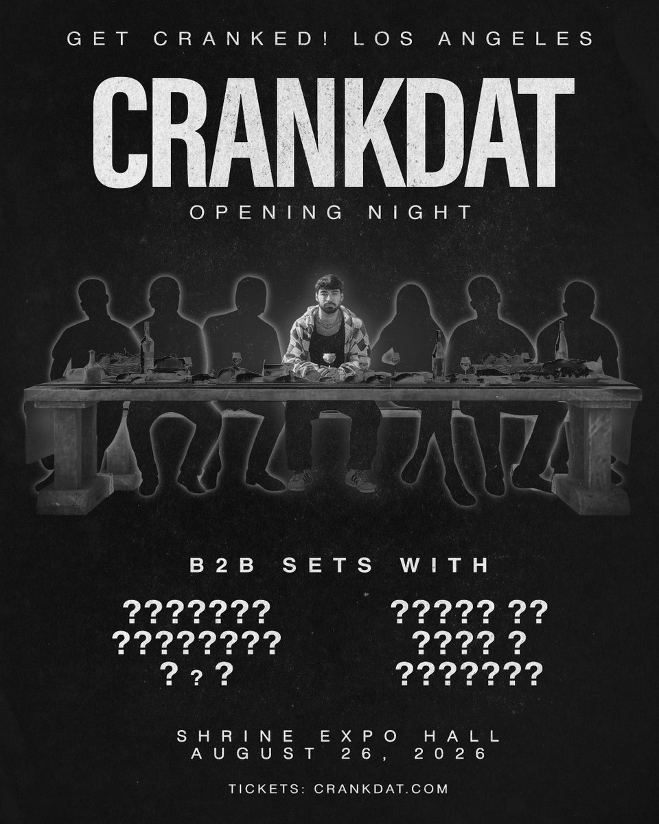 ShrineLA's tweet photo. due to overhwleming demand, @crankdat is adding a 5th show on 8.26 ⚙️ he's kicking off his Shrine Expo Hall run with some incredible, surprise B2B sets

sign up for presale access at https://t.co/D1lWhGd954
artist presale thursday @ 12pm
on sale friday @ 12pm https://t.co/aPtLsBz11r