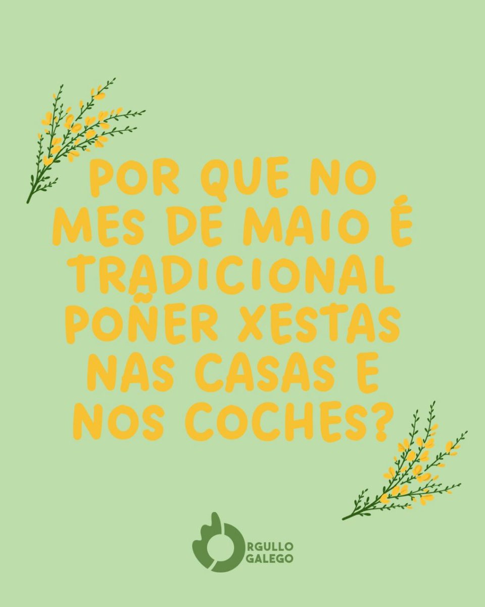 🌻🌿🌼🪻Por que no mes de maio é tradicional poñer xestas nas casas e nos coches?

📲Desta volta avisamos antes así que non esquezas poñela e difundir isto! ✊

👇