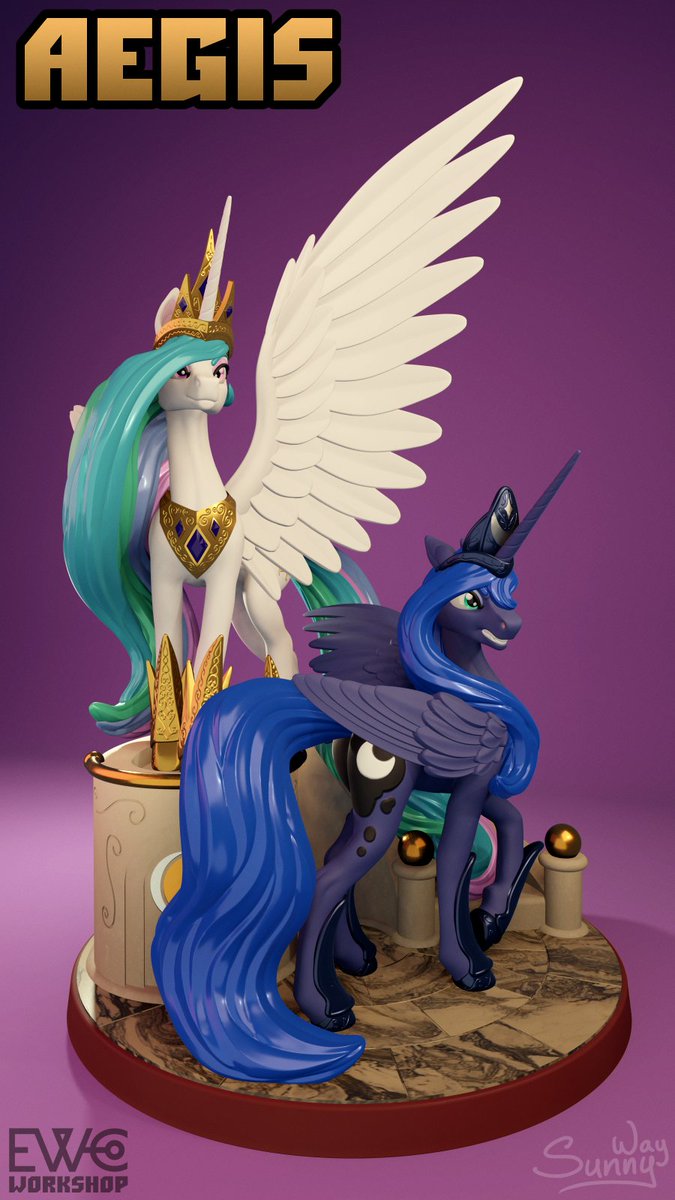EWCworkshop's tweet photo. What's next?
One more big figurine! And this time with two characters! WOW

A stern and wise ruler Princess Celestia,ready to repel any attack. And a daring,slightly inexperienced Princess Luna,who is ready to attack

#MLP #mlpfim #alicorn #3dmodel #PrincessCelestia #PrincessLuna https://t.co/K3S2aNce1i