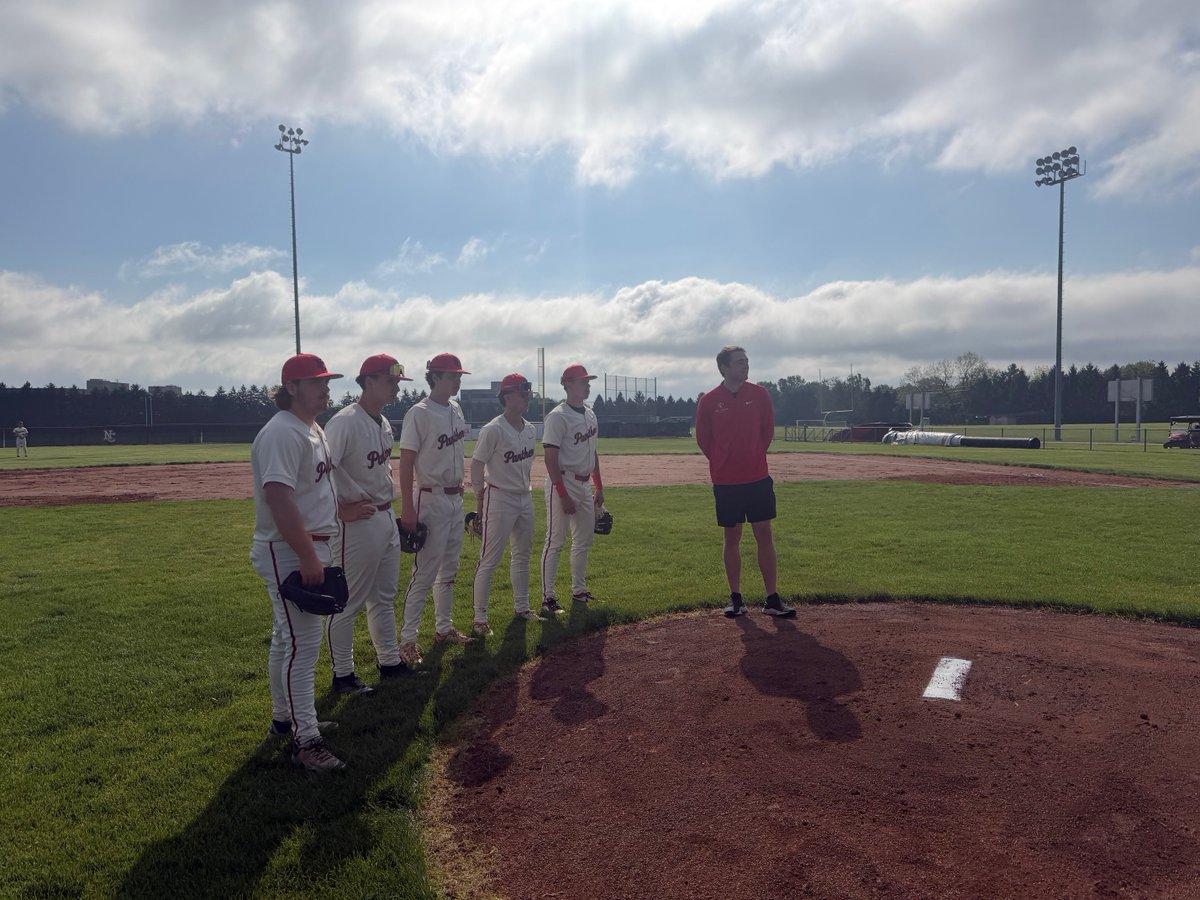 NCHSBaseball7's tweet photo. We loved having Coach Loggan with us to throw out the first pitch Saturday as we honored his Father and the Loggan Foundation! Mr Loggan is missed here at North Central https://t.co/TUOwFf5Pyg