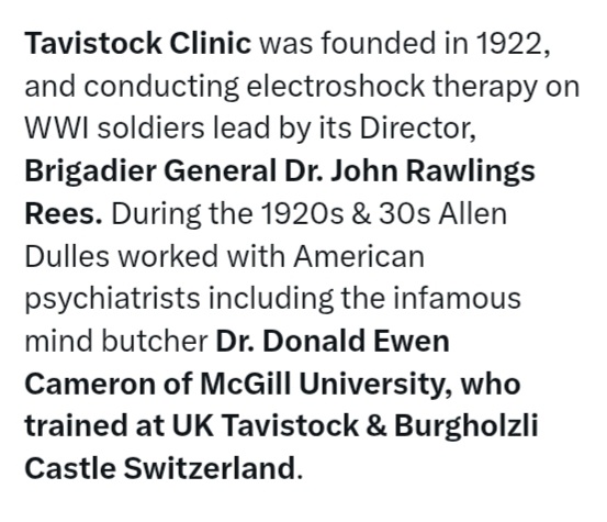 justspaceonline's tweet image. "How evil was MK ULTRA?

Dr. Ewen Cameron was a Canadian doctor who developed PSYCHIC DRIVING that CIA adopted..
designed to trigger trauma in people until their mind broke.. he could "build" the person back however he wanted"

#tavistock #mcgill #montreal
x.com/justspaceonlin…