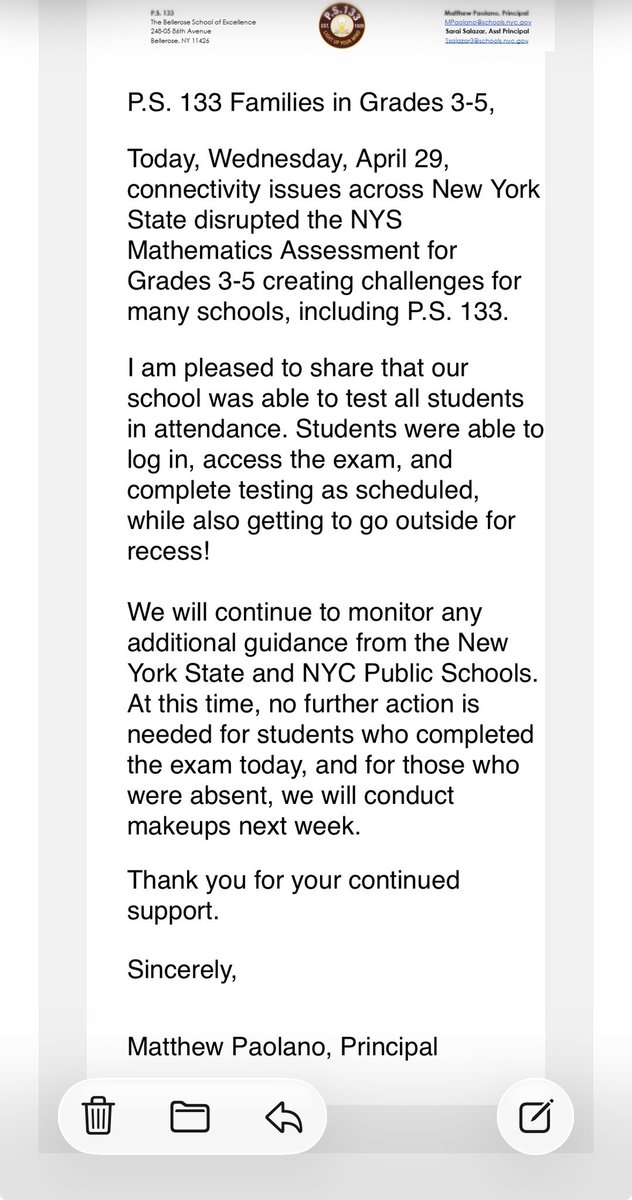 PS133Q's tweet photo. All done with NYS Math Testing! https://t.co/D1xkxk68T3