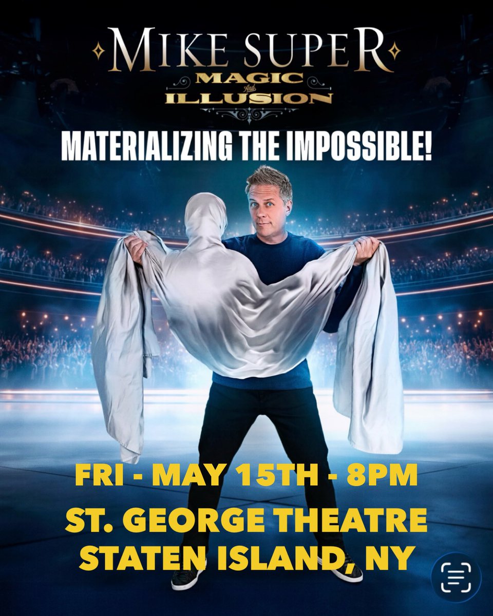 mikesuper's tweet photo. New Yooooooork!   I’m coming to the St. George Theatre Bring out the entire family to an all new show that will blow your mind!   Get tickets now at https://t.co/naHODLjVx9 #family #statenislandny #magic #datenight #nyc https://t.co/gH2dYedi8j