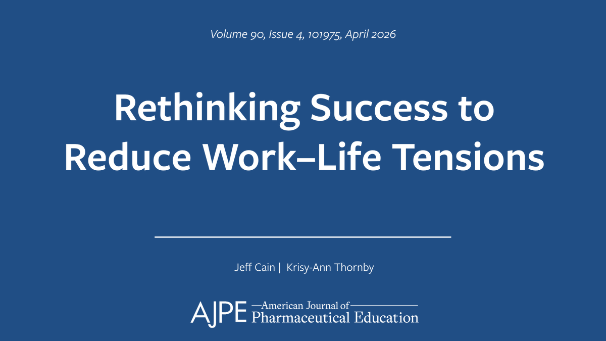TheAJPE's tweet photo. ✍️A recent AJPE commentary explores how career achievement and well-being are mutually reinforcing, offering a more holistic lens for defining success.

🔗Read more: https://t.co/Ct6U1Y0lAp https://t.co/VGP714KHHJ