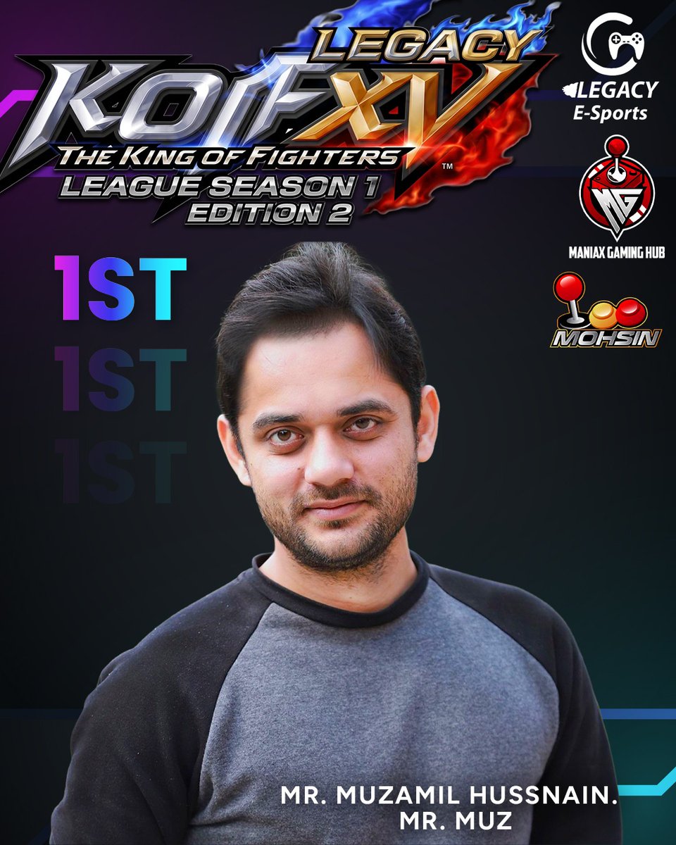 LegacyE_Sports's tweet image. Ladies &amp;amp; Gents, the Winner of Legacy K.O.F. XV League Season 1 Edition 2 Tournament. 👏

youtube.com/watch?v=LJuF9n…

@SNKPofficial @SNKPofficial_jp @mohsin_pak_Fgc @Maniaxgaminghub @LegacyE_Sports #snk #kofxv #legacykofxvleague #legacyesportspakistan