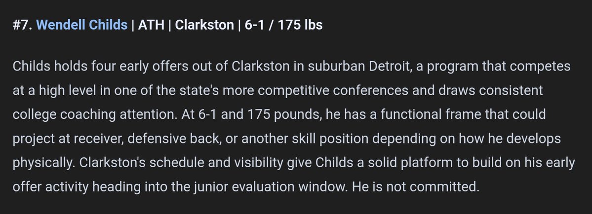 wendell_childs's tweet image. Thanks @RallyPreps for the 2027 Top Ten Athlete in Michigan    Ranking! I appreciate it.  #NoDaysOff @RisingStars6 @ReggieWynns @STR8SMOKINTC @statechampsmich @KevinBreen81 @CTownAthletic @ClarkstonWolves @CoachPintar @ClarkstonWolves @247Sports @alex_pallone @MIexposure