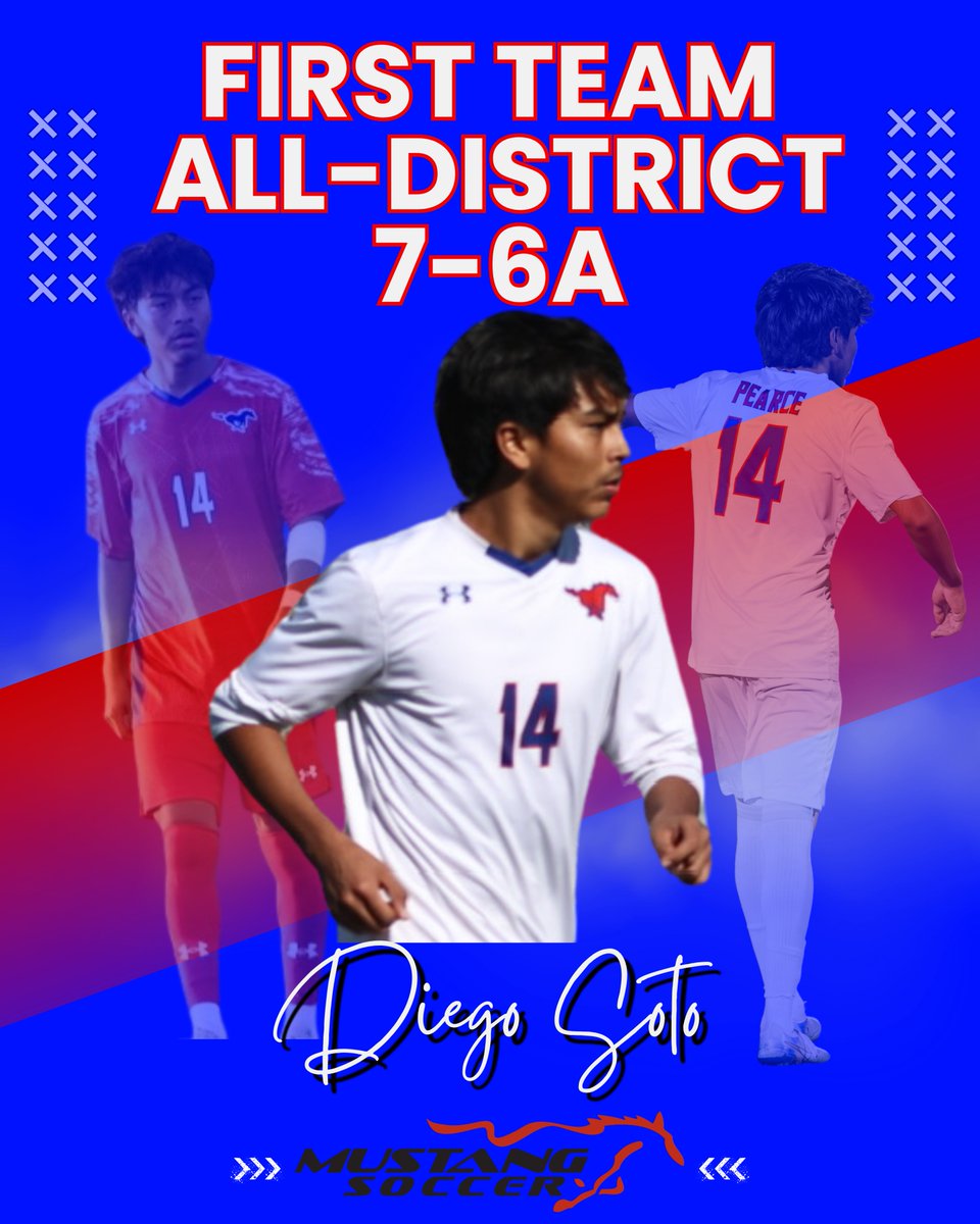 First team all-district 7-6A superlative winners for the 25-26 ⚽ season! 🎉🎉

Congrats to Diego Arroyo, Eli Pulliam, Kilmar Romero, and Diego Soto!! 🏅

#alldistrict #mustangsoccer