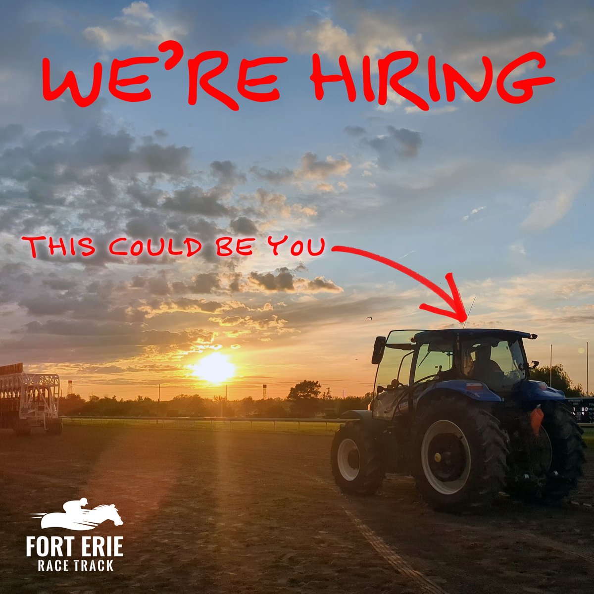 Forterieracing's tweet photo. Do you know how to drive a tractor? Great, then we've got a job for you.
Head over to the Careers page on our website, check out the job posting, and send your resume to: jobs@forterieracetrack.ca https://t.co/ElJrcaoWLc