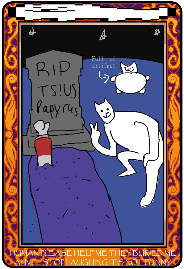 Gashten7's tweet photo. (1/2) I just realized I never posted the cards I made for the April Fools event #UndertaleLastCorridor #ulctwt https://t.co/d97mwW0vmc
