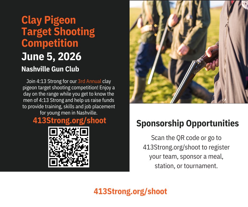 413Strong's tweet photo. The 3rd Annual Clay Shoot is almost 1 month away.  Register your team, sponsor a station, meal or the tournament! Chris@413Strong.org w/ questions. https://t.co/iaovzqAUsz. https://t.co/kjZMP5oZPm
