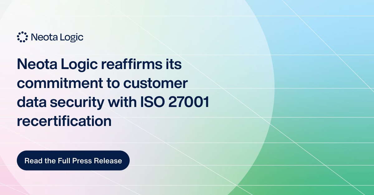 NeotaLogic's tweet image. Neota Logic has completed its ISO/IEC 27001 recertification - assessed against the current 2022 standard, valid through April 2029. Four consecutive years of independently verified information security.

Full announcement: tinyurl.com/5n94d3m7 

#LegalTech #ISO27001