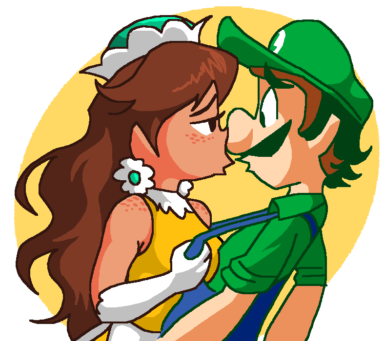 daisy kiss luigi but             big nose