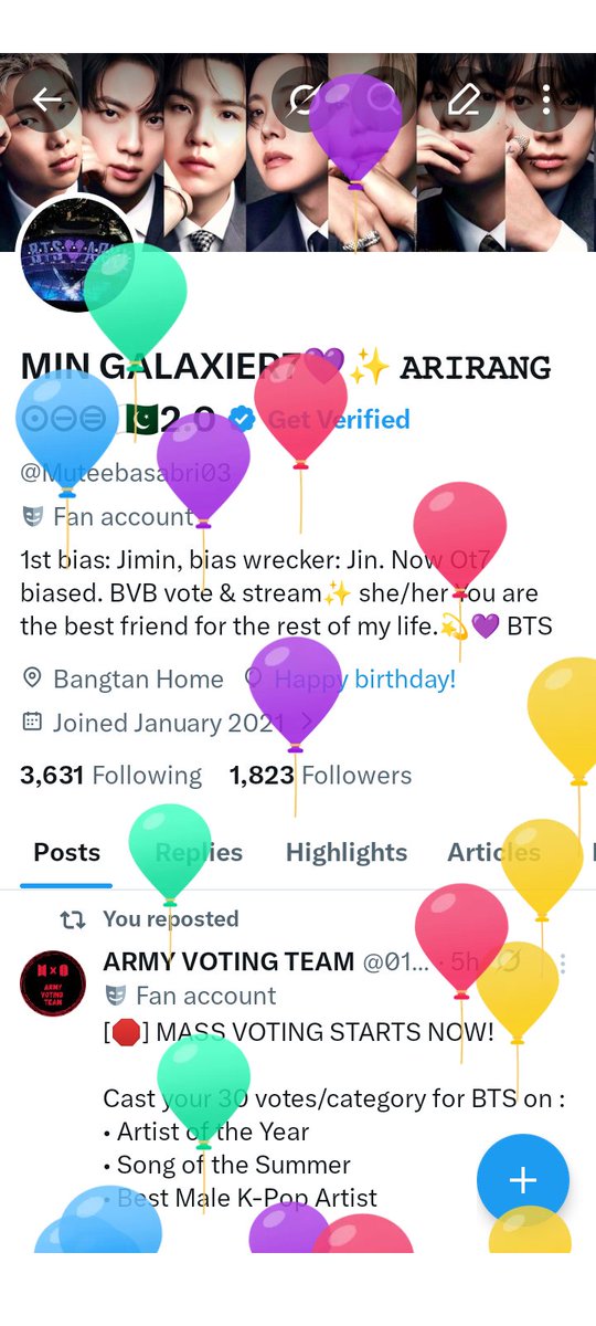 MIN GALAXIER7💜✨ 𝙰𝚁𝙸𝚁𝙰𝙽𝙶 ⊙⊝⊜ 🇵🇰2.0 tweet media
