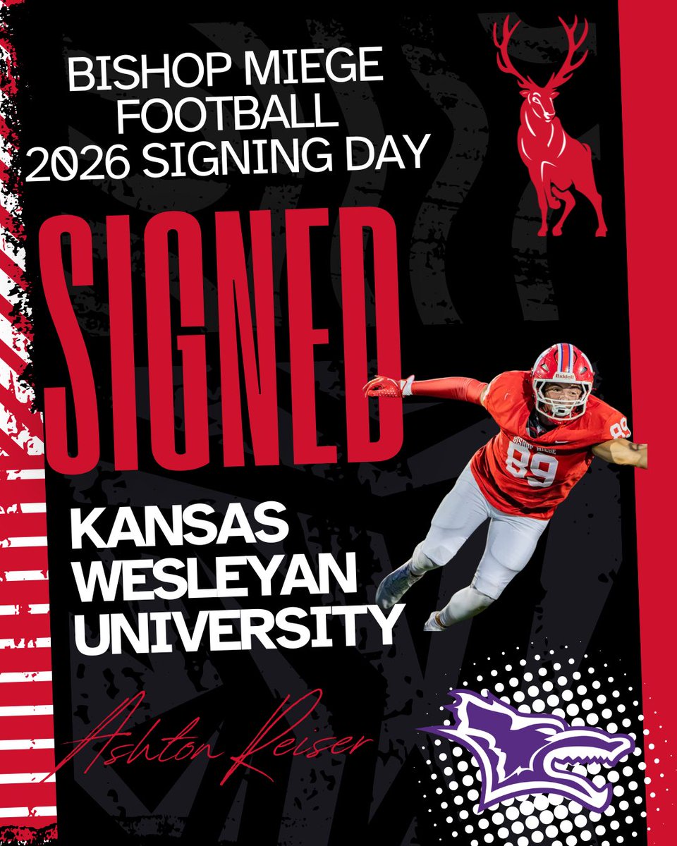 coachjonholmes's tweet photo. Fired up for @Ash_Reiser89 for signing with @kwufootball. He is going to do great things! Thank you for all you did for @BishopMiege_FB. Go be great! #WeRMiege https://t.co/1VRpEPfMyG