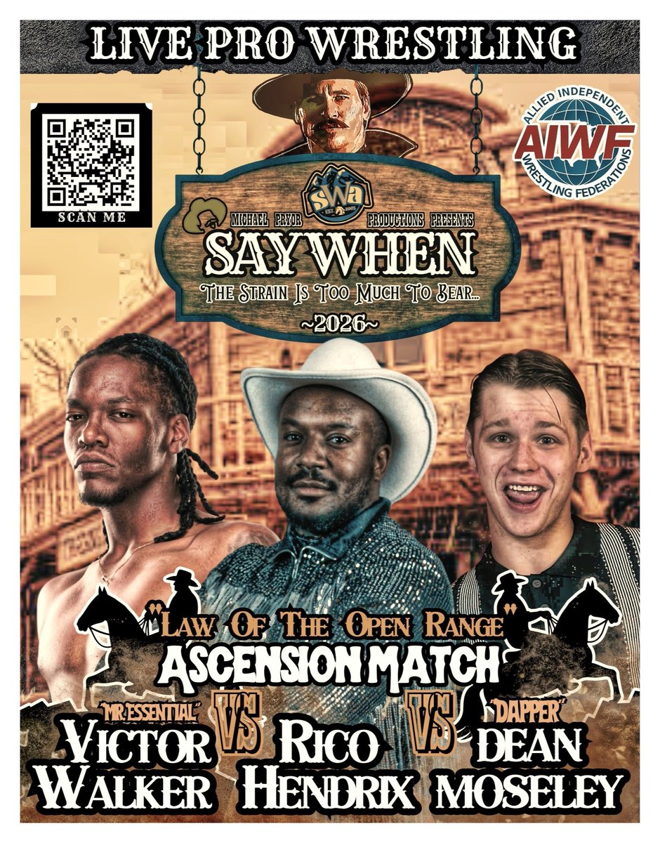 Summitpro_PA's tweet photo. Our first match announcement for thr June 20th "SAY WHEN" event will be a 3 way Ascension match featuring the returns of Victor Walker, Rico Hendrix &amp; "Dapper" Dean Moseley! These 3 men look to ascend the ranks of SWA! 
Event 🔗: https://t.co/PCWnRCp5YF https://t.co/47tLP2Bc40