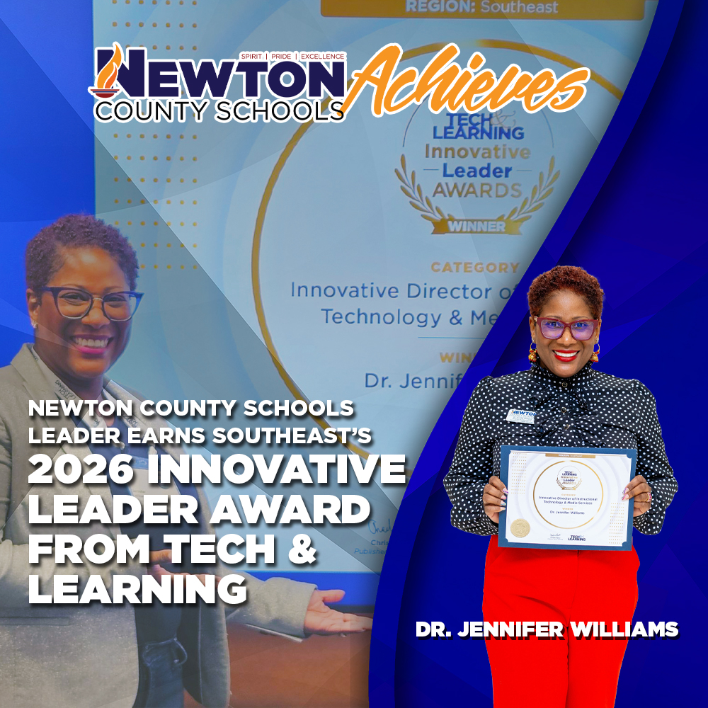 NewtonCoSchools's tweet photo. Newton County Schools is proud to celebrate a major national recognition for one of our outstanding leaders!

Dr. Jennifer Williams, Director of Instructional Technology and Media Services, has been named the Southeast’s 2026 Innovative Leader Award winner by Tech & Learning—an honor that recognizes exceptional leaders transforming teaching and learning through innovation.

From advancing future-ready classrooms to launching impactful initiatives like Teach for Tomorrow, InspiHER: Code Like a Girl, and Read Across Newton, Dr. Williams’ work is making a lasting difference for our students, teachers, and community.

We are proud to have her leading the way in Newton County Schools!

Read more: https://t.co/3NE2ZWN5c7