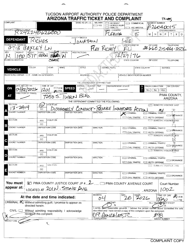 MattBlacInc's tweet photo. Case Number: CR26-005138-MI
Defendant: LEE, RICHES JONATHON: aka #JONATHANLEERICHES
Next Court Date: Tuesday, May 26, 2026 at 11:00 AM MT https://t.co/Lwhf01xAIO