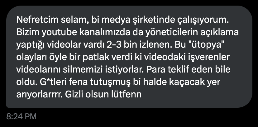 ikdannefret's tweet photo. Şu mesaj öyle bir keyiflendirdi ki anlatamam ya https://t.co/4FOfLkg2P6