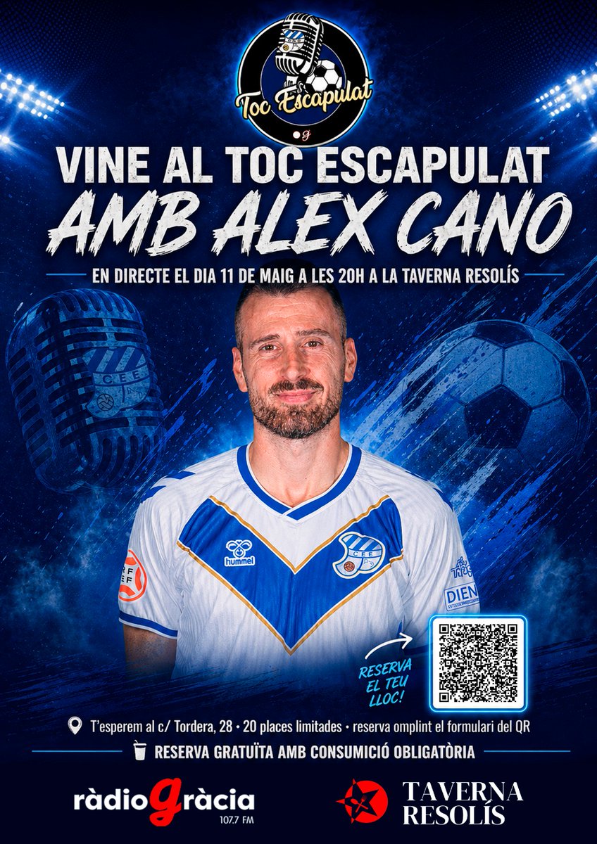 107Toc's tweet photo. 🎙️VINE AL TOC ESCAPULAT!

💪Dilluns 11 de Maig al les 20h, fem el Toc Escapulat en directe per Ràdio Gràcia al Resolís

💙Ens acompanyarà el "Capi" @alexcano4 amb el que parlarem de l'actualitat del @CEEuropa i li podreu fer alguna pregunta

🧐Vols venir? Segueix el fil! https://t.co/fuRDRRdlHd