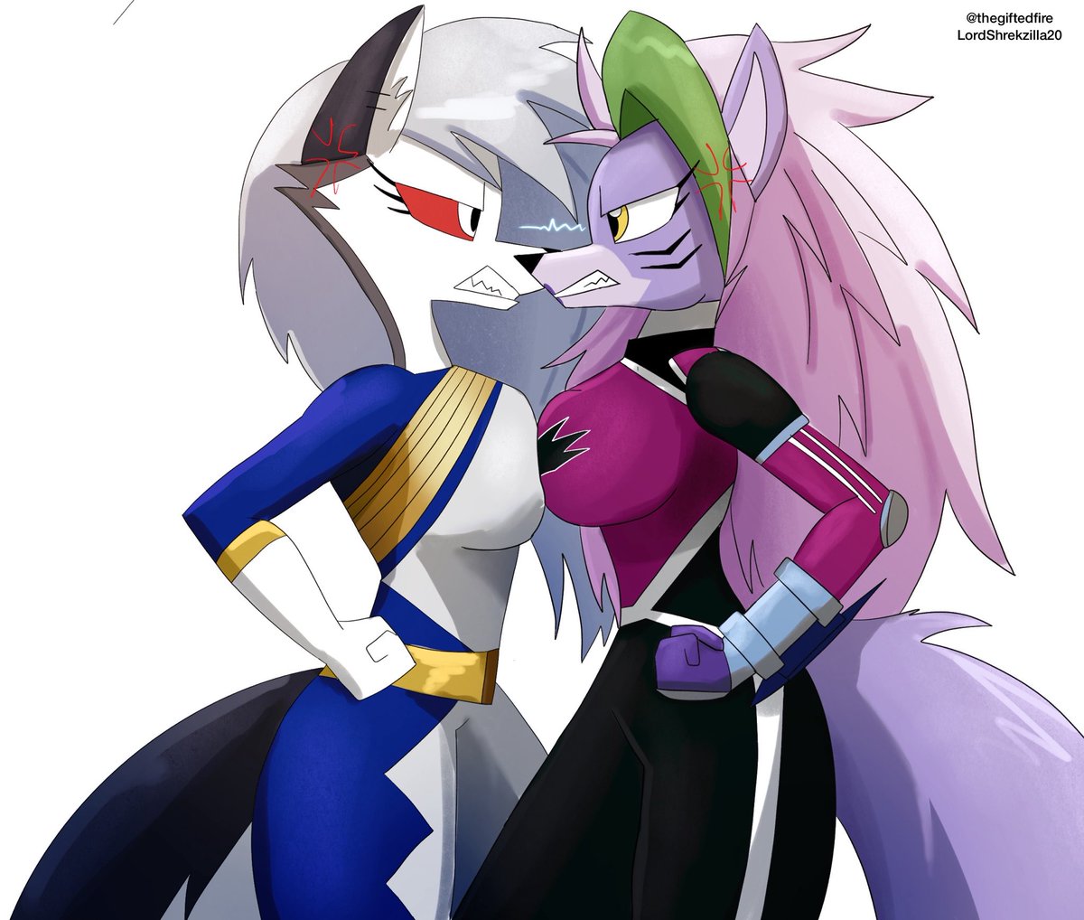 thegiftedfire's tweet image. Loona and Roxy: Wolf Ranger Showdown Commission for @FilthViceroy 

#HelluvaBossLoona #roxannewolf