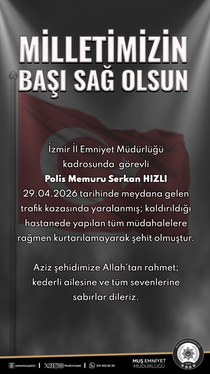 Muş Emniyet Müdürlüğü tweet media
