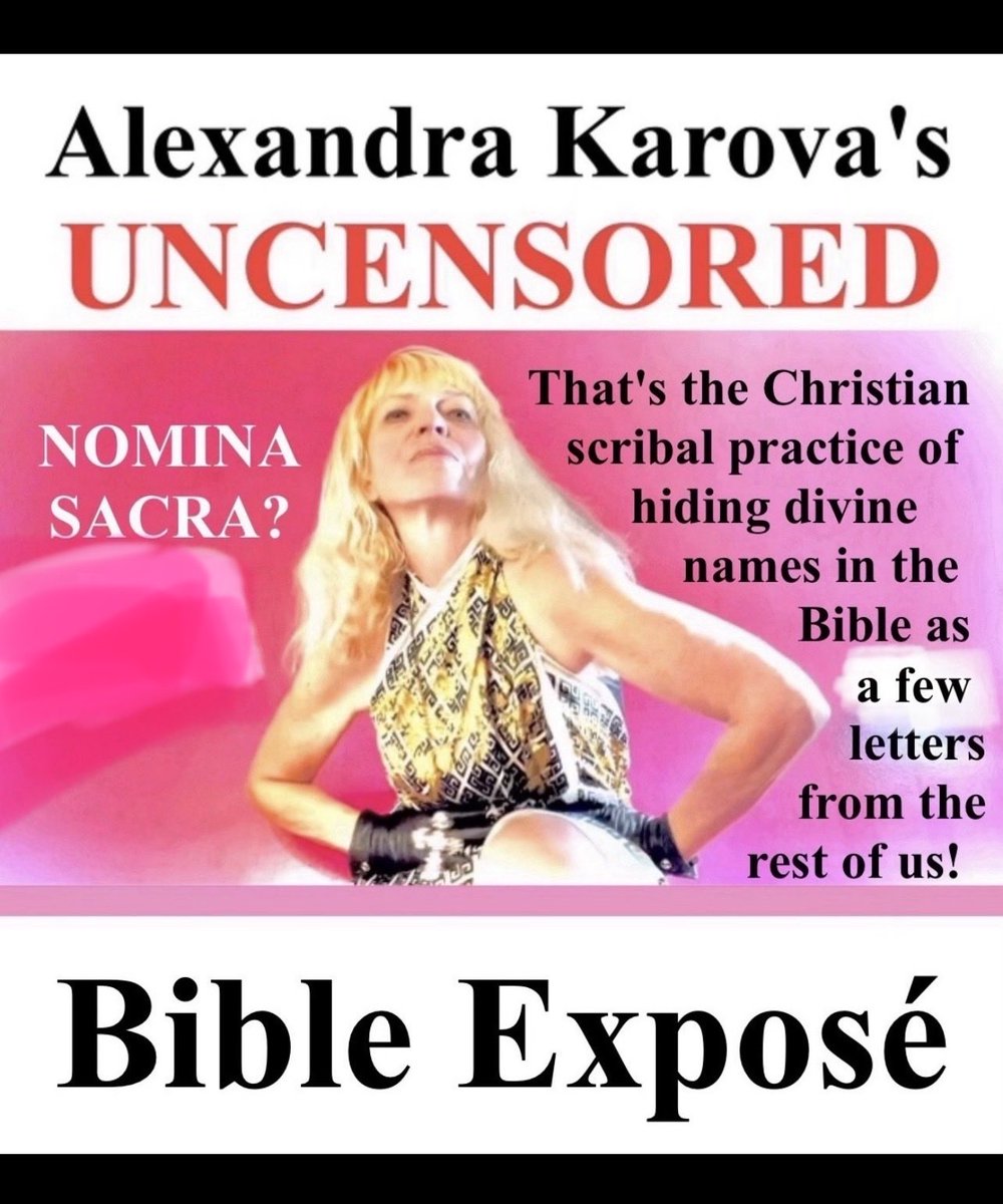 AlexandraKarova's tweet photo. Nomina Sacra: Christian Scribal Practice of Hidding Names of Gods in the Bible from other religions! I start with transgender miracle saint Sarai/Sarah but include a female Jesus, Uranus, Gaia & their nymph offspring, who are still being hidden from the masses! 
#NominaSacra #Gaia #divinefeminine #sexism #sexist #ReligiousCensorship  #ReligiousHypocrisy 
https://t.co/D0WAFOWzuV
