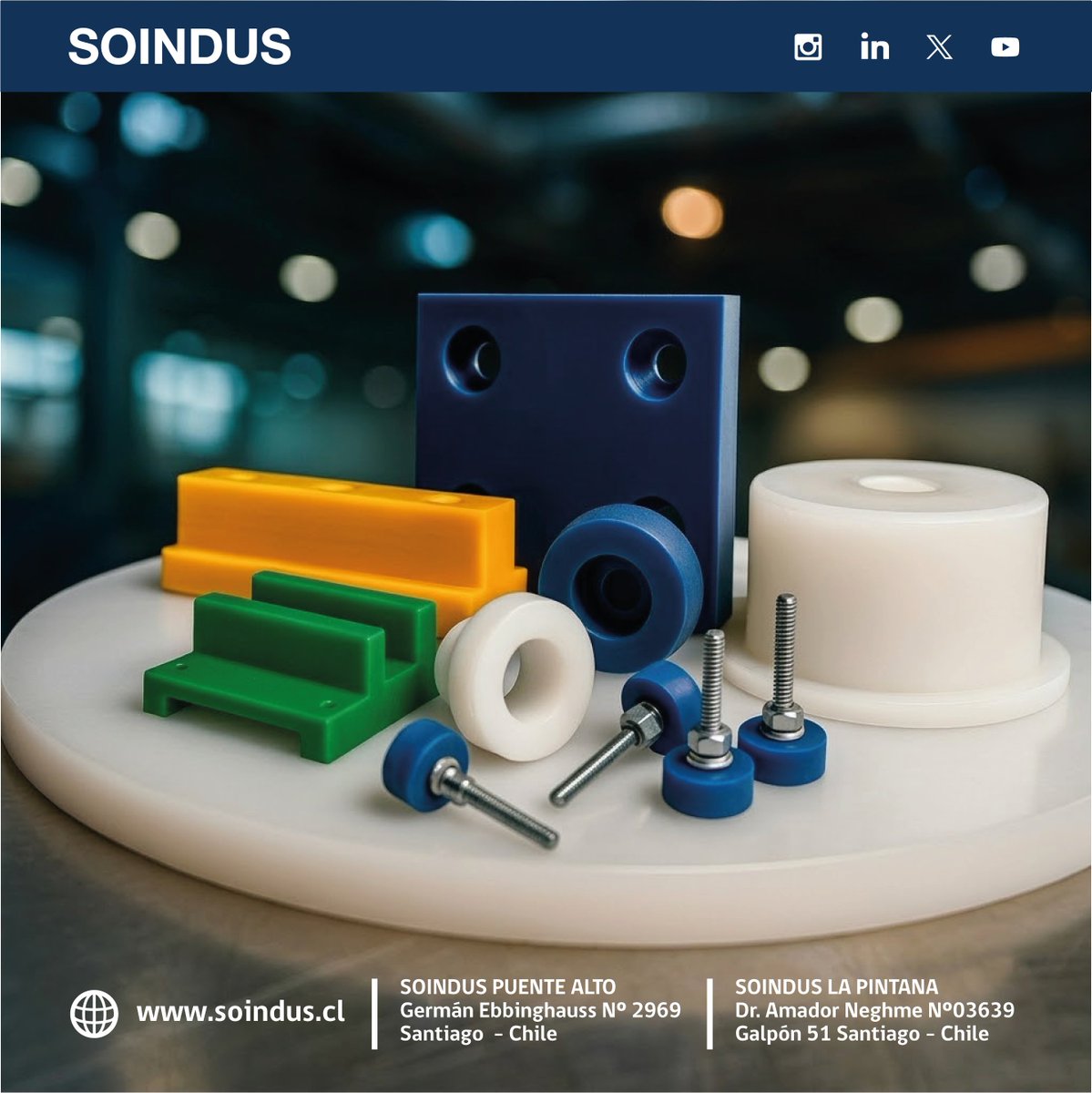 soindus_cl's tweet photo. Los plásticos cuentan con una variedad de propiedades que los posicionan por encima de otros materiales utilizados en la industria. Entre sus principales características destacan su baja densidad,  así como su baja conductividad tanto eléctrica como térmica. https://t.co/60oyg2DOTz